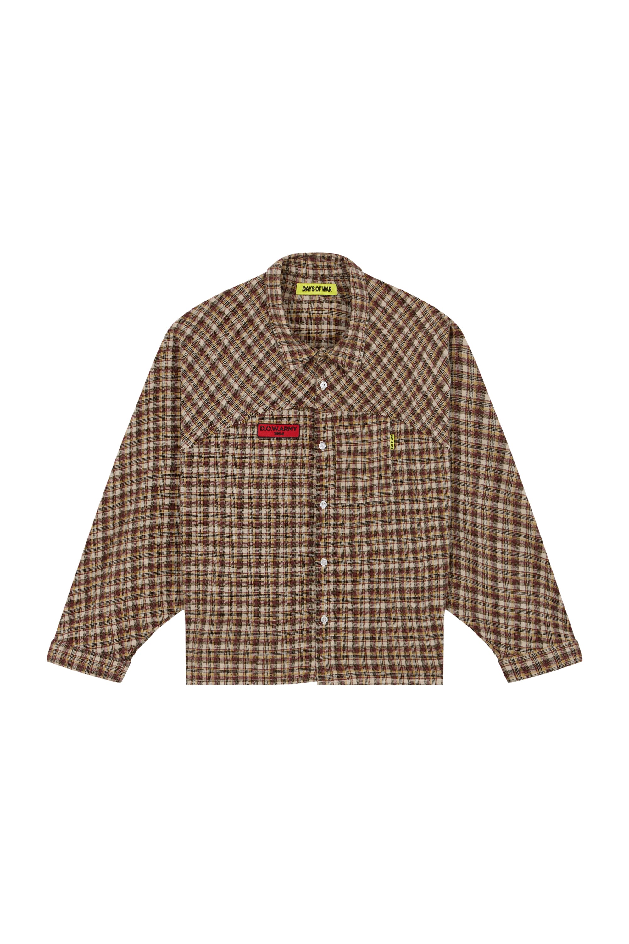 Plaid Oversize Shirt Beige
