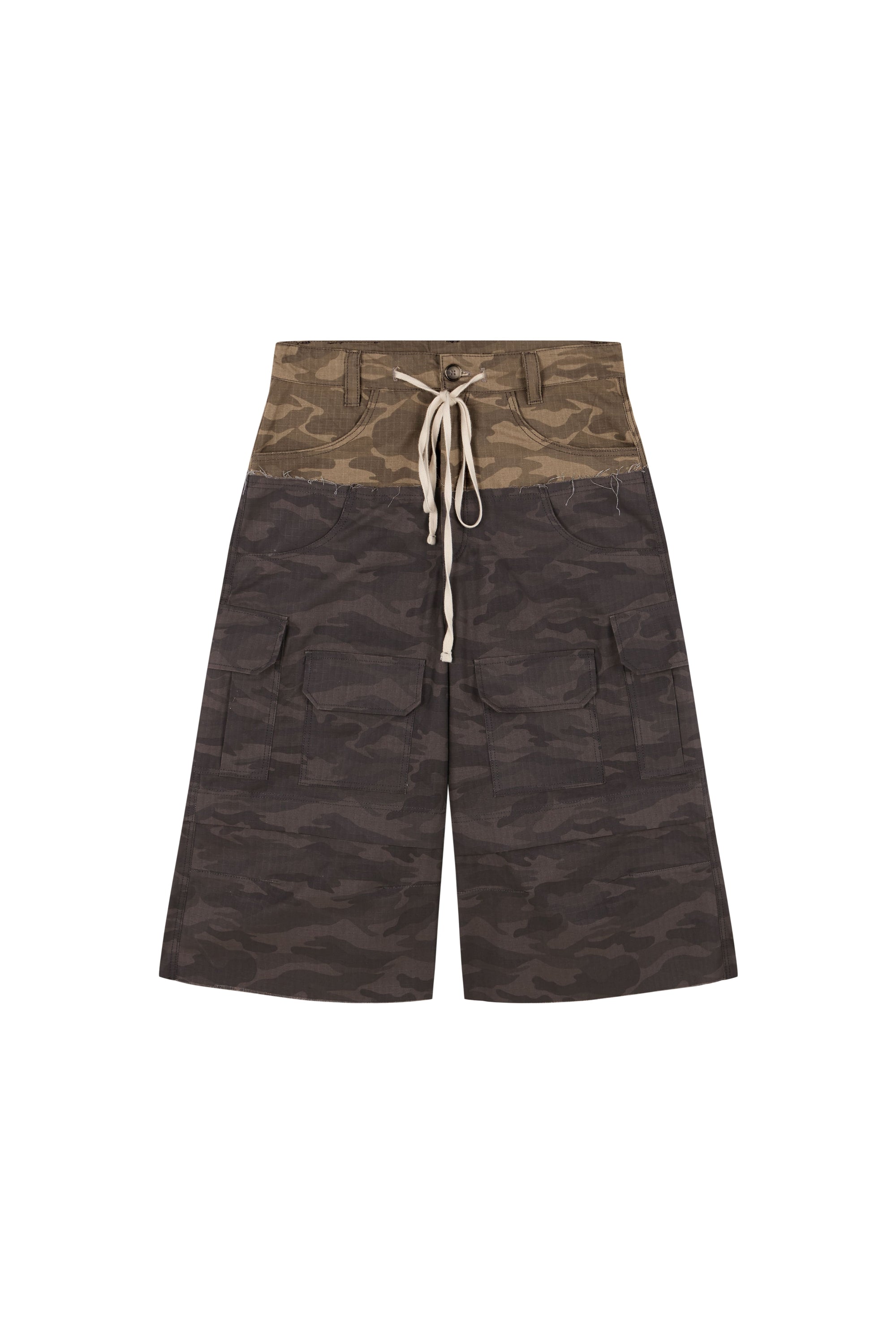 Ripstop camouflage jorts black