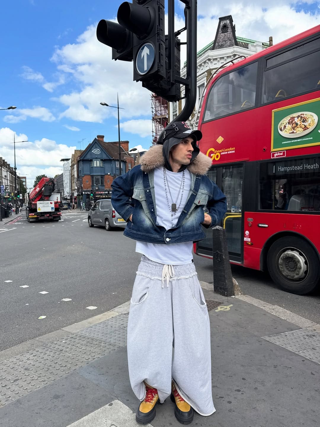 DOUBLE WAIST BAGGY SWEATPANTS