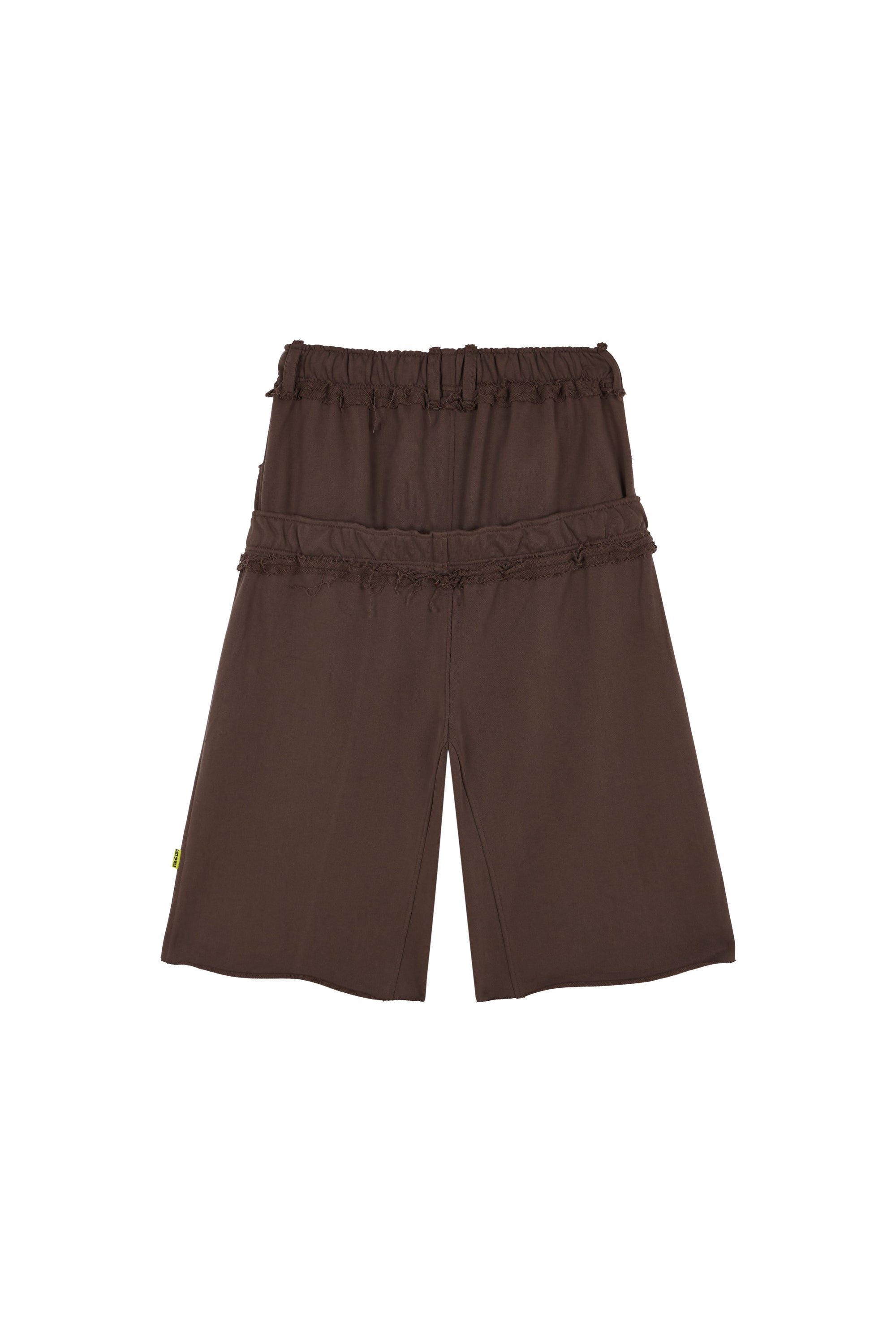 DOUBLE WAIST OVERSIZE SWEAT JORTS BROWN