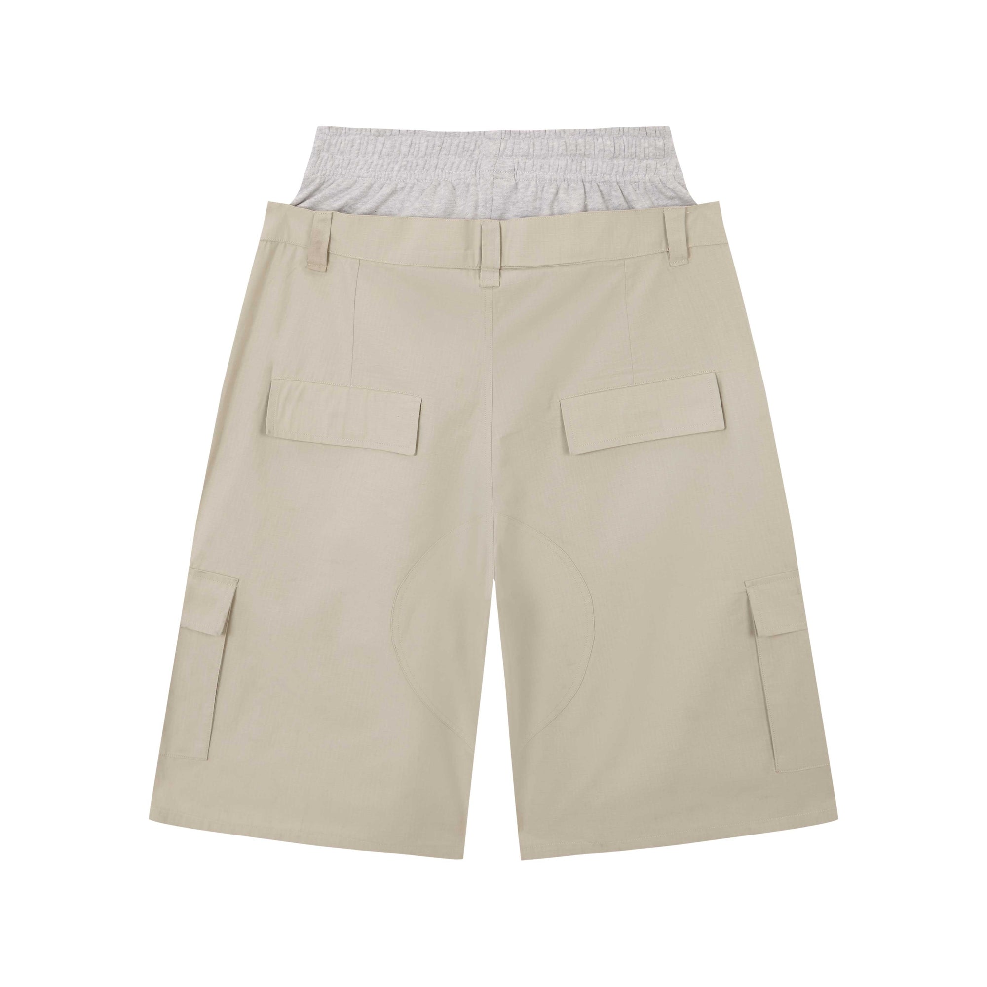 Double Waist Ripstop Beige Jorts