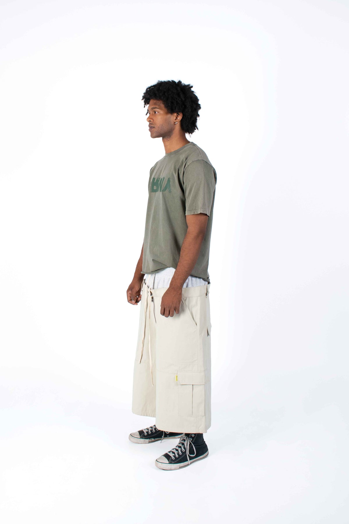 Double Waist Ripstop Beige Jorts