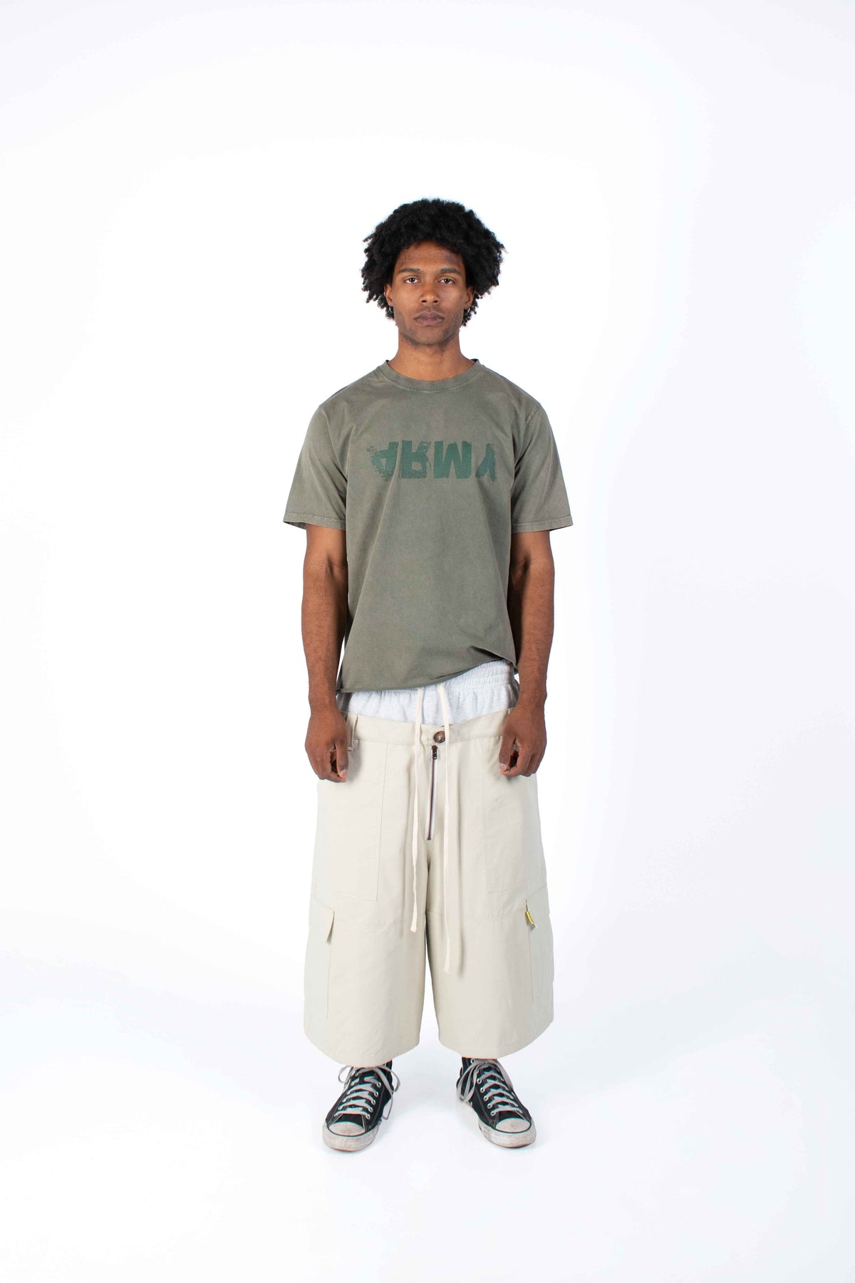 Double Waist Ripstop Beige Jorts