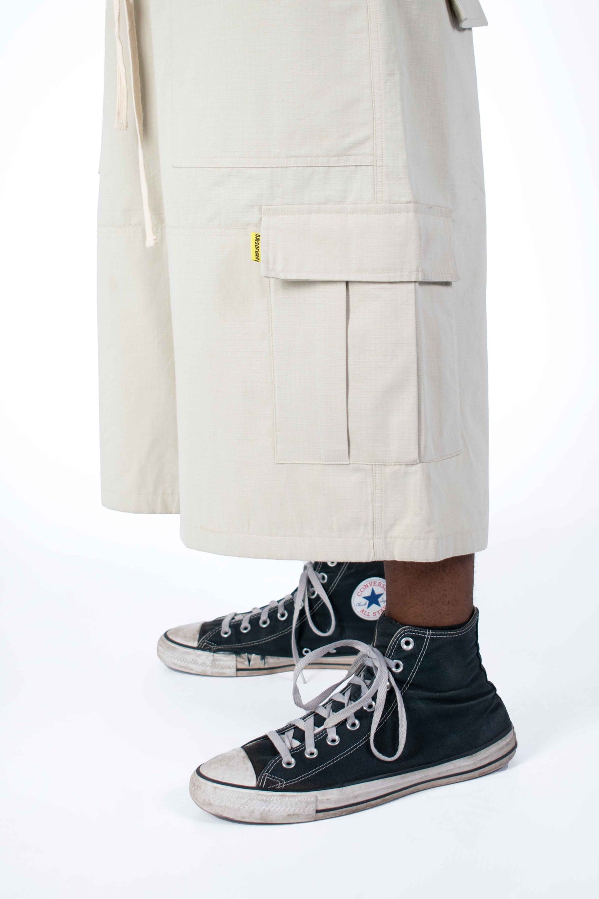 Double Waist Ripstop Beige Jorts