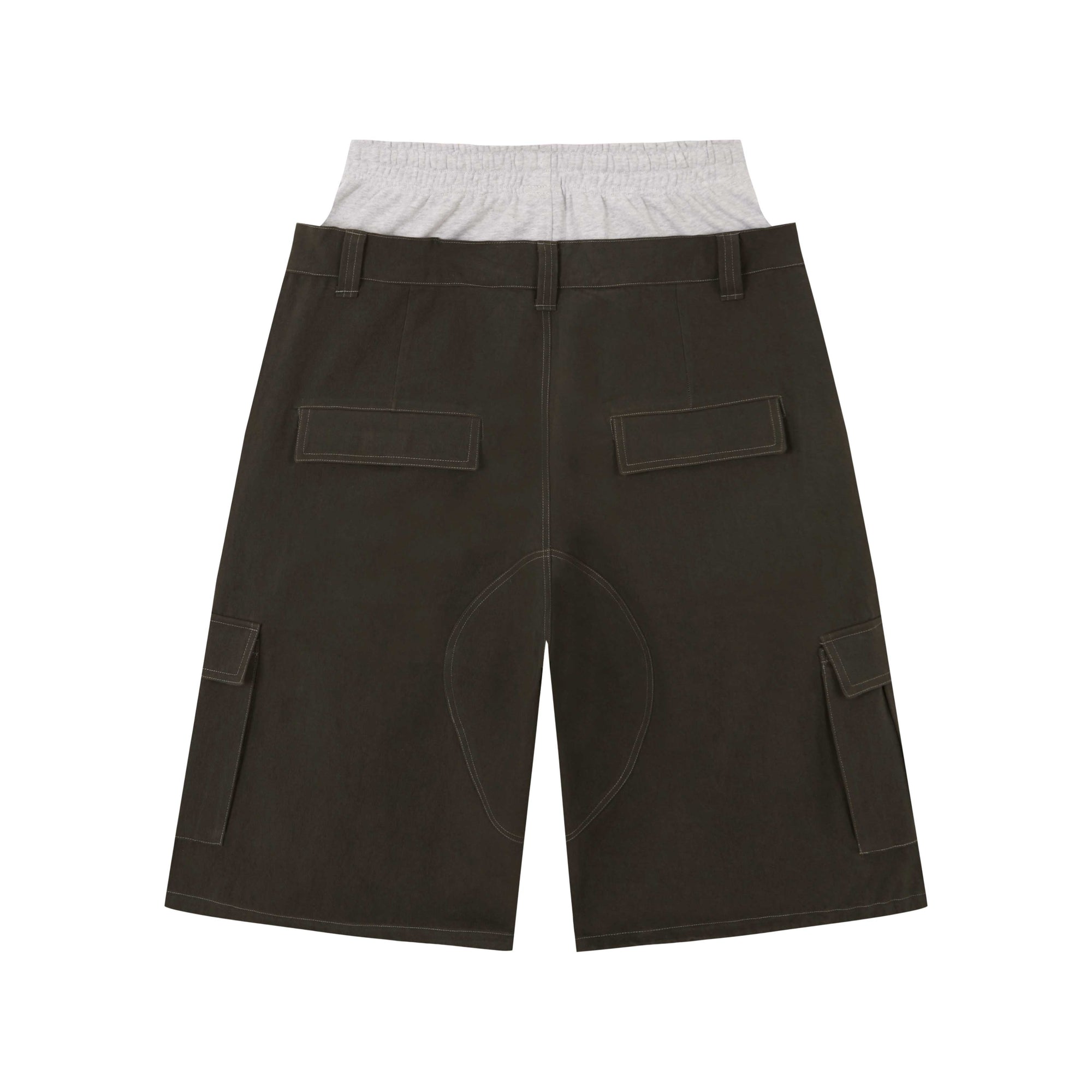 Double Waist Twill Military Green Jorts