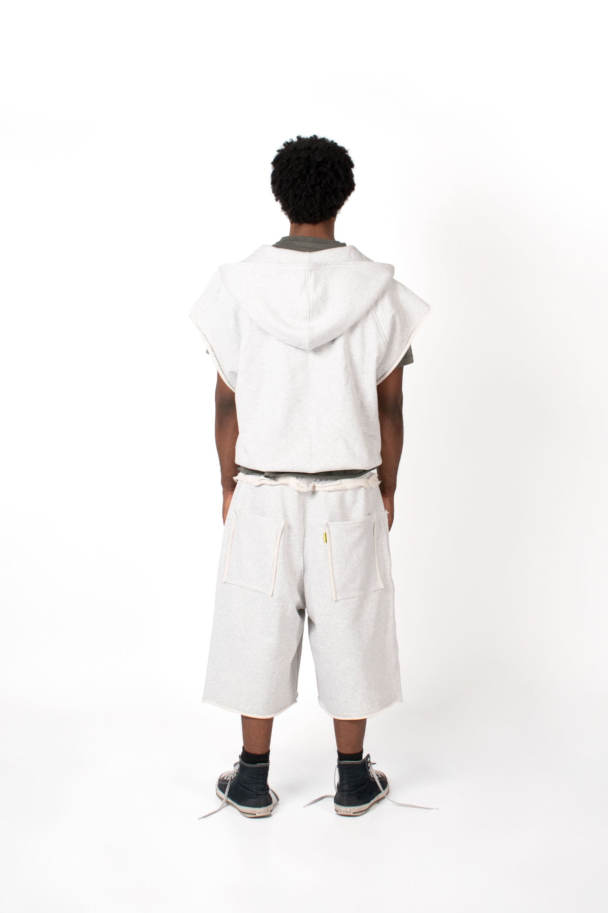 Men's oversized grey sweat jorts streetwear fit
