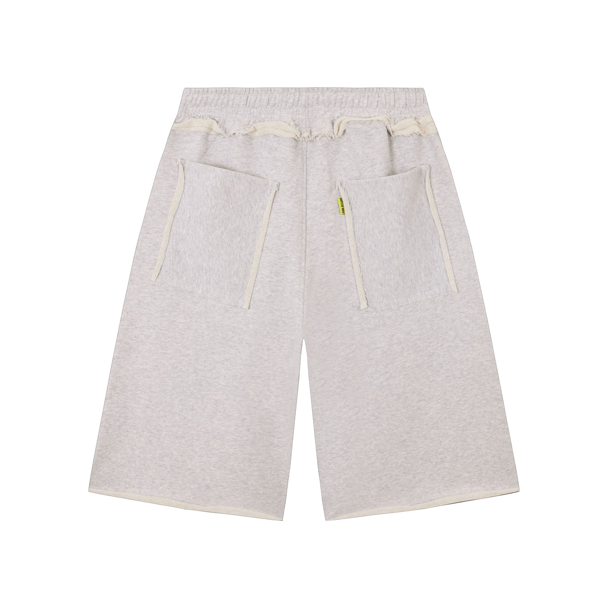 Grey baggy sweat jorts back view
