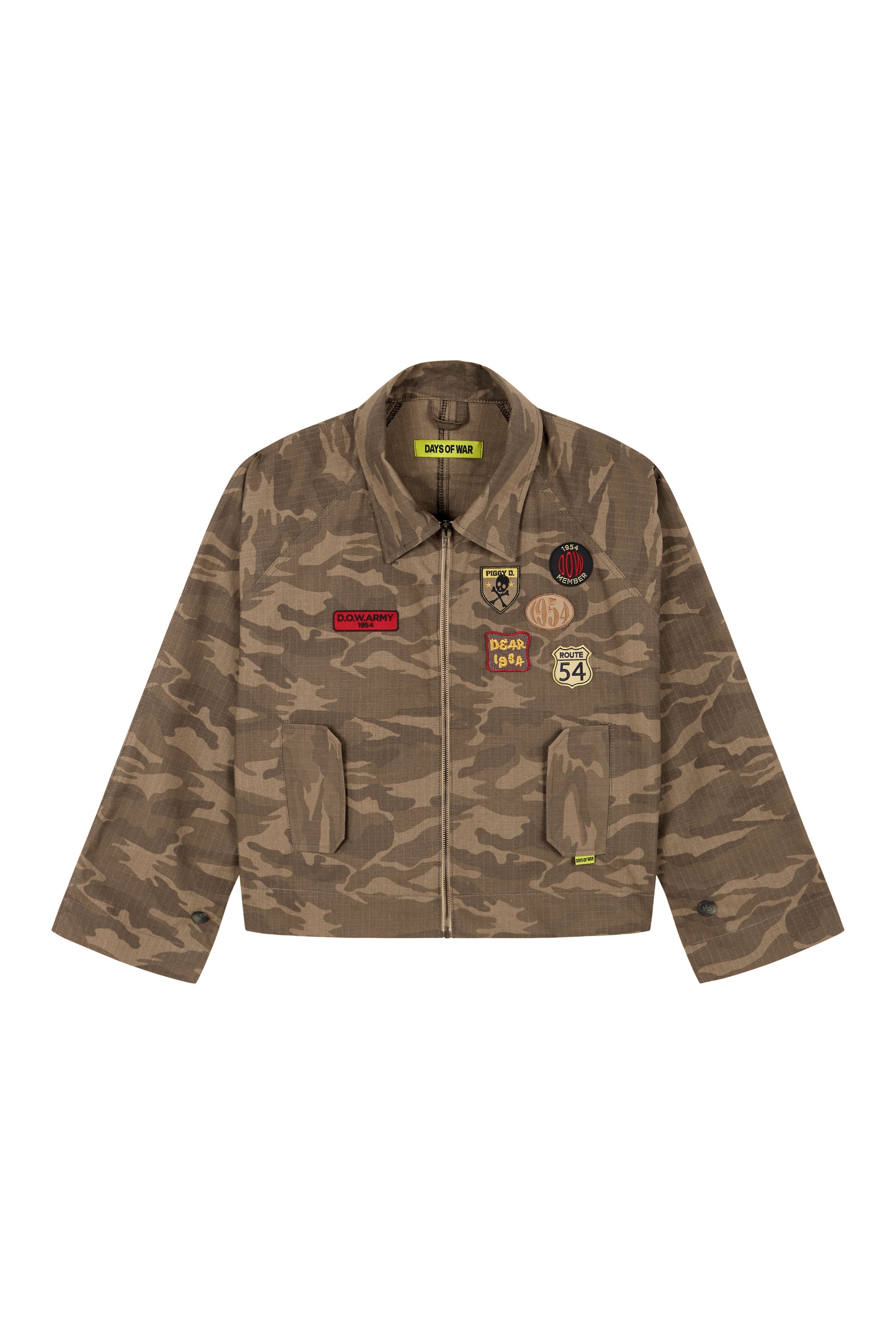 Ripstop camouflage patch jacket beige